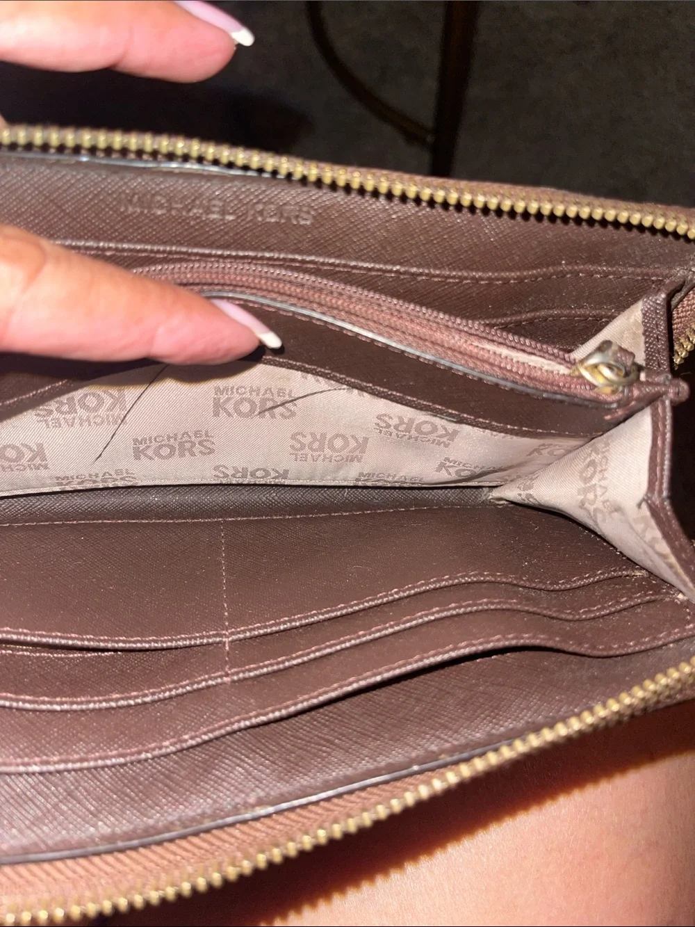 Michael Kors Brown MK Signature Logo Duffel Bag